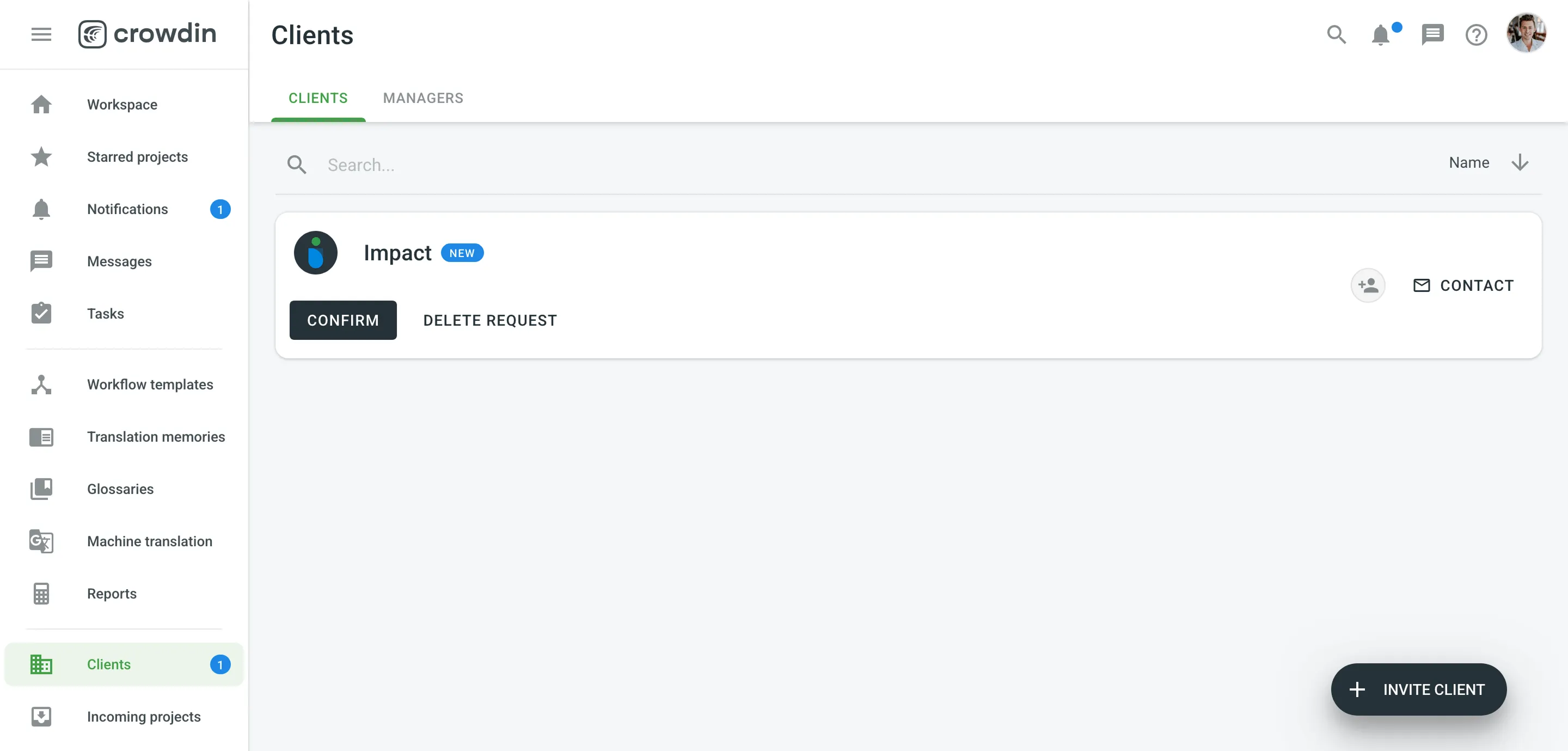 Confirming Client Request