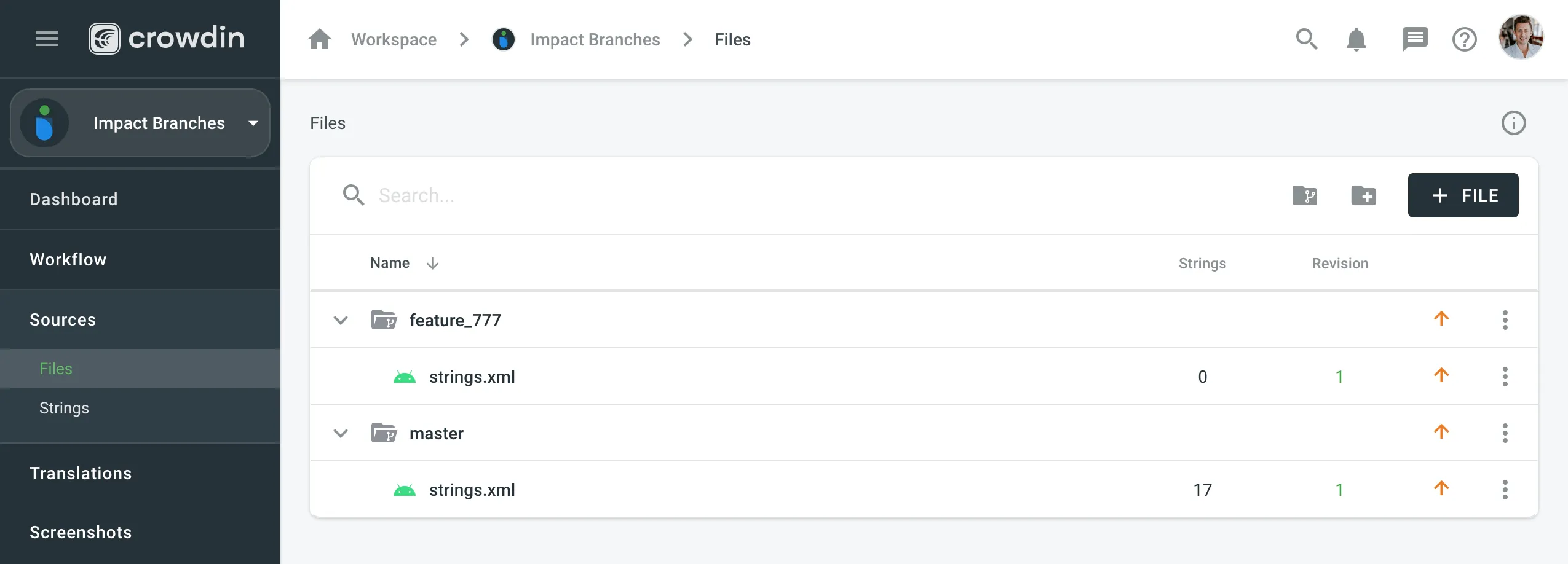 Branch-Struktur